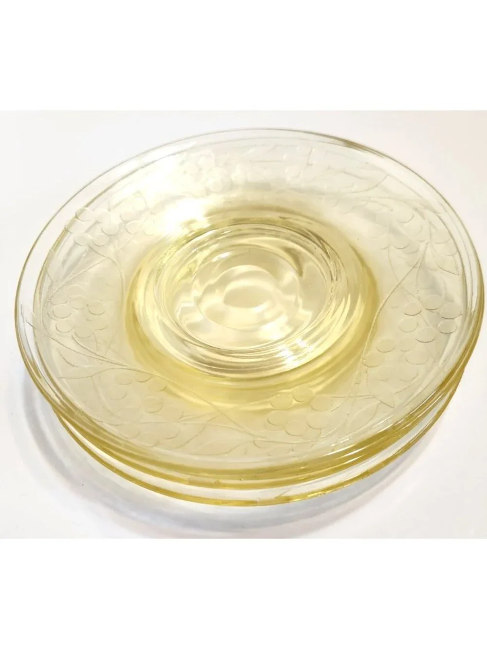 Lancaster Yellow Depression Glass Saucer 6